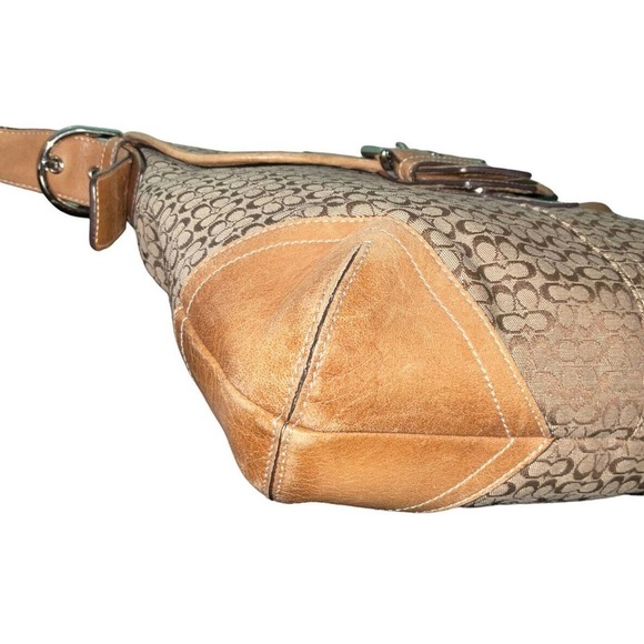 Coach Vintage Crossbody Bag Canvas Leather Trim Brown Beige - Picture 6 of 15